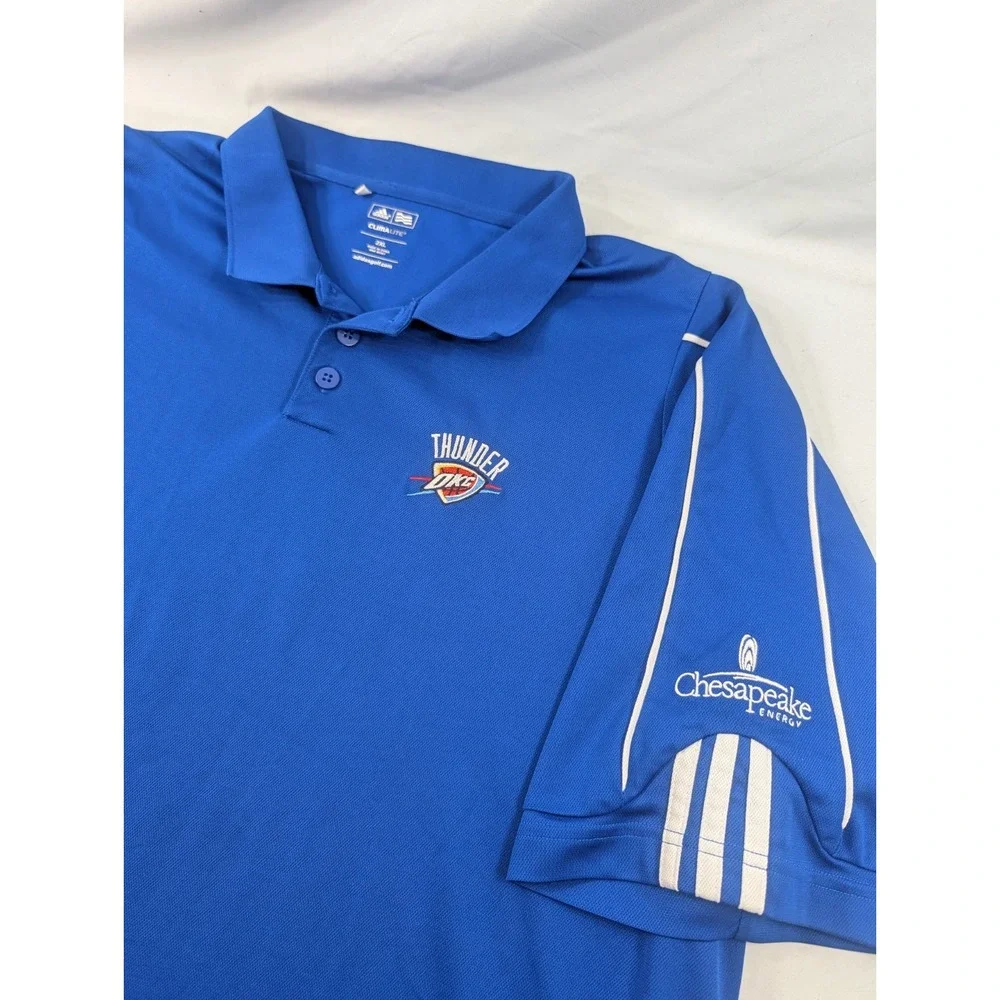 Adidas 2XL XXL Adult Polo Shirt Clima Lite Golf Performance OKC Thunder Blue
